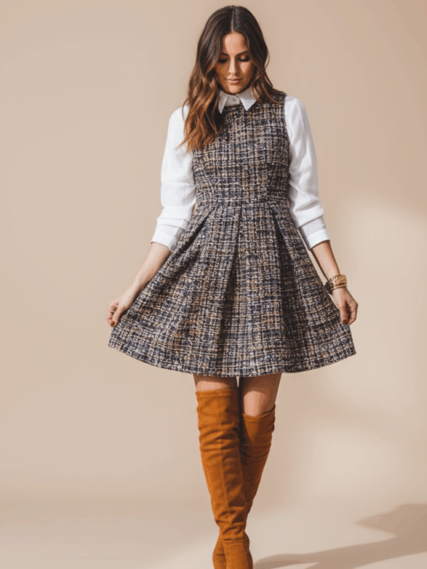 The "Heritage Plaid" Tweed Pinafore Dress