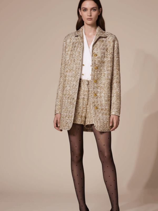 The "Golden Riviera" Tweed Short Suit Ensemble