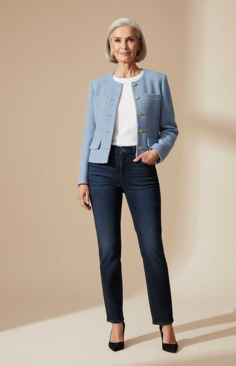 The "Signature Parisienne" Cropped Tweed Jacket