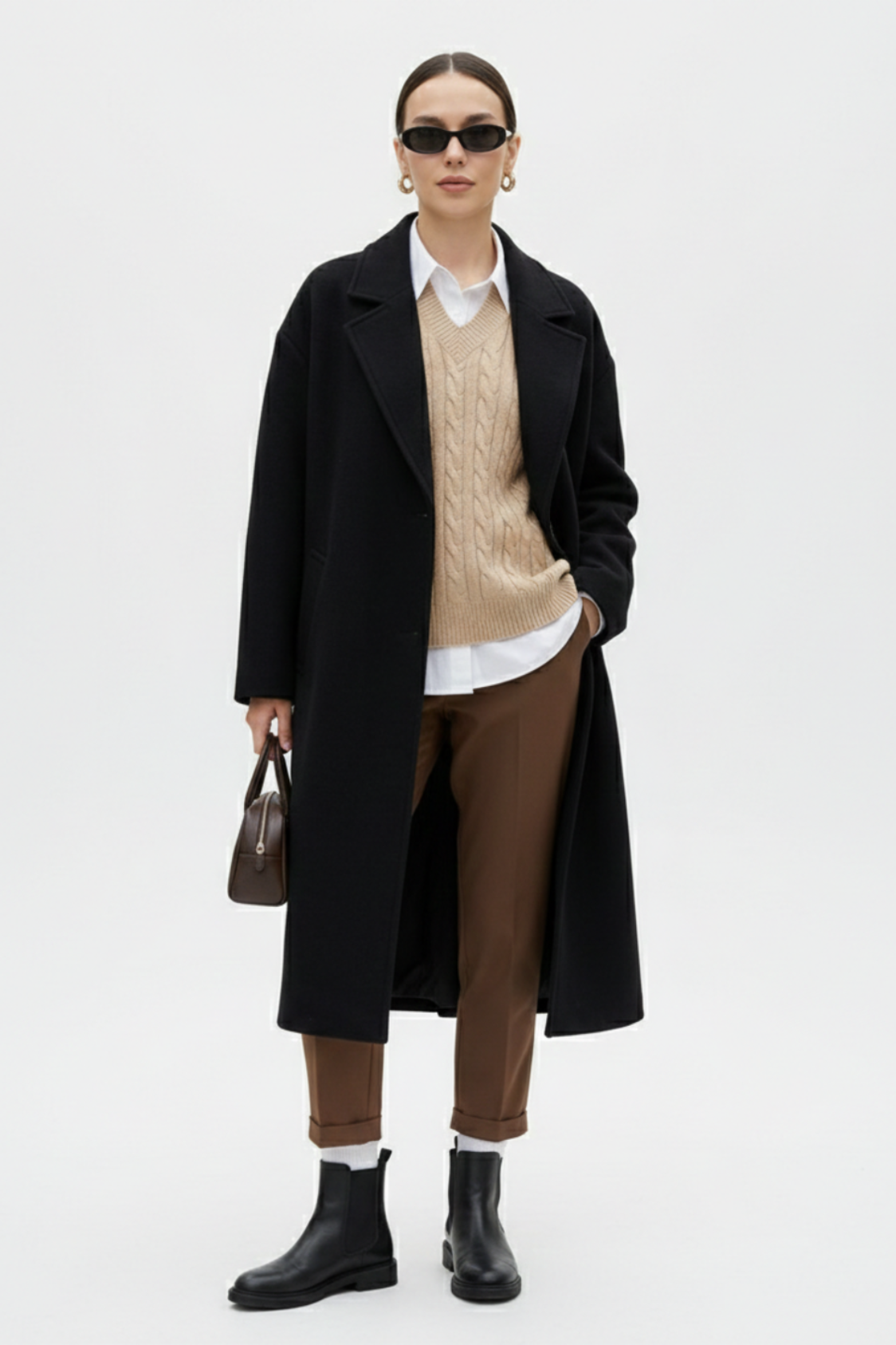 Manteau "Infinite Black" en Laine