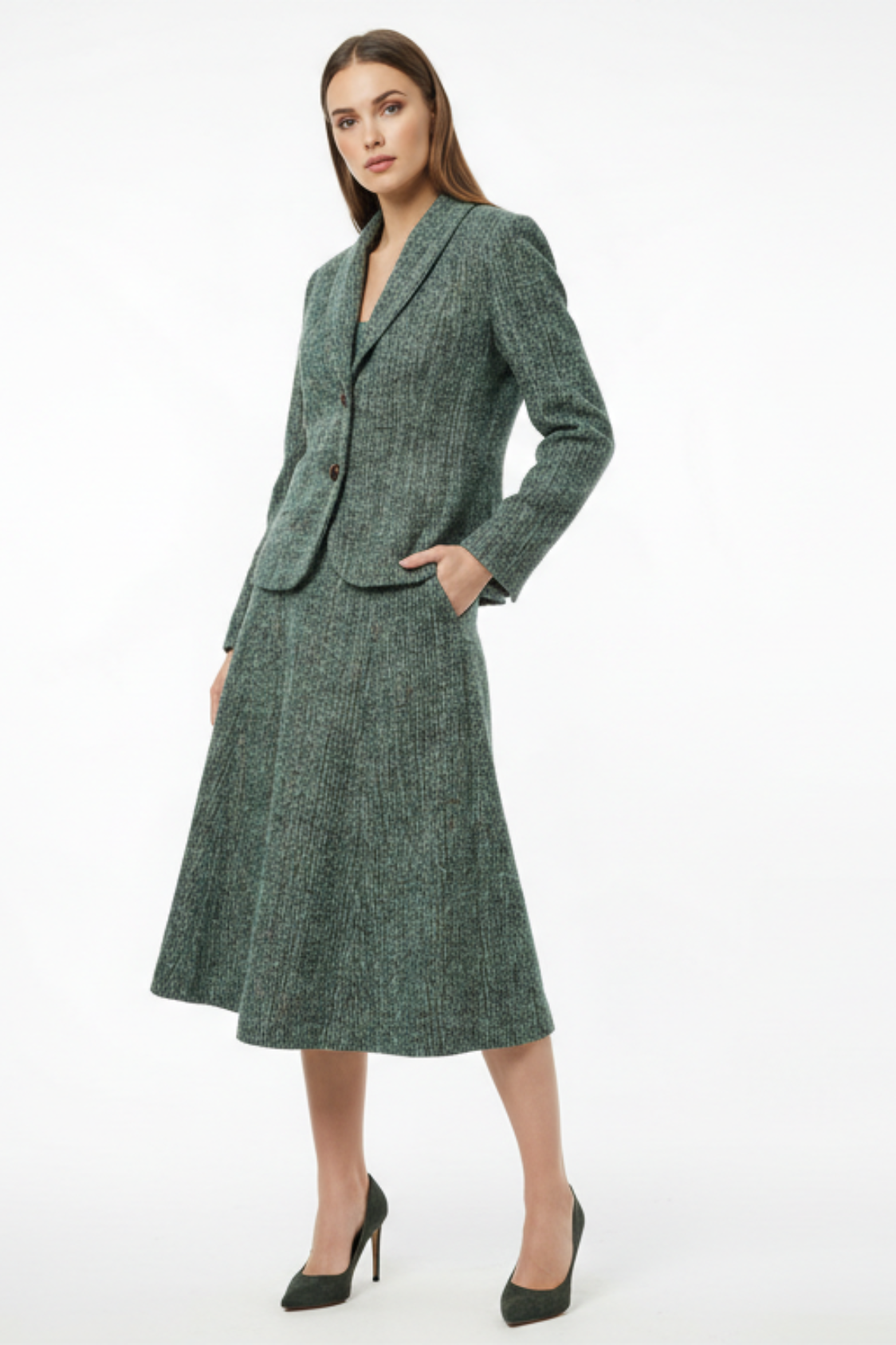 Ensemble Tailleur Jupe "Emerald Tweed"