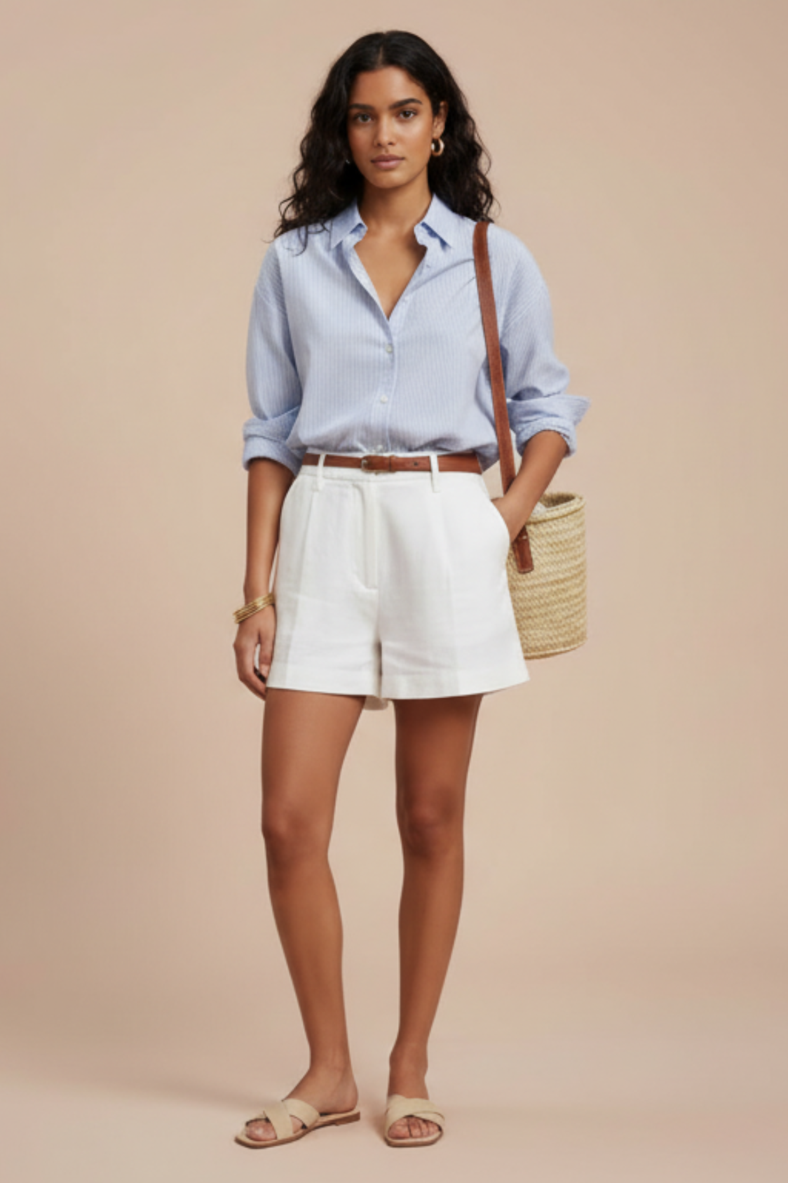 Chemise Bleue & Short Blanc — L'Épure